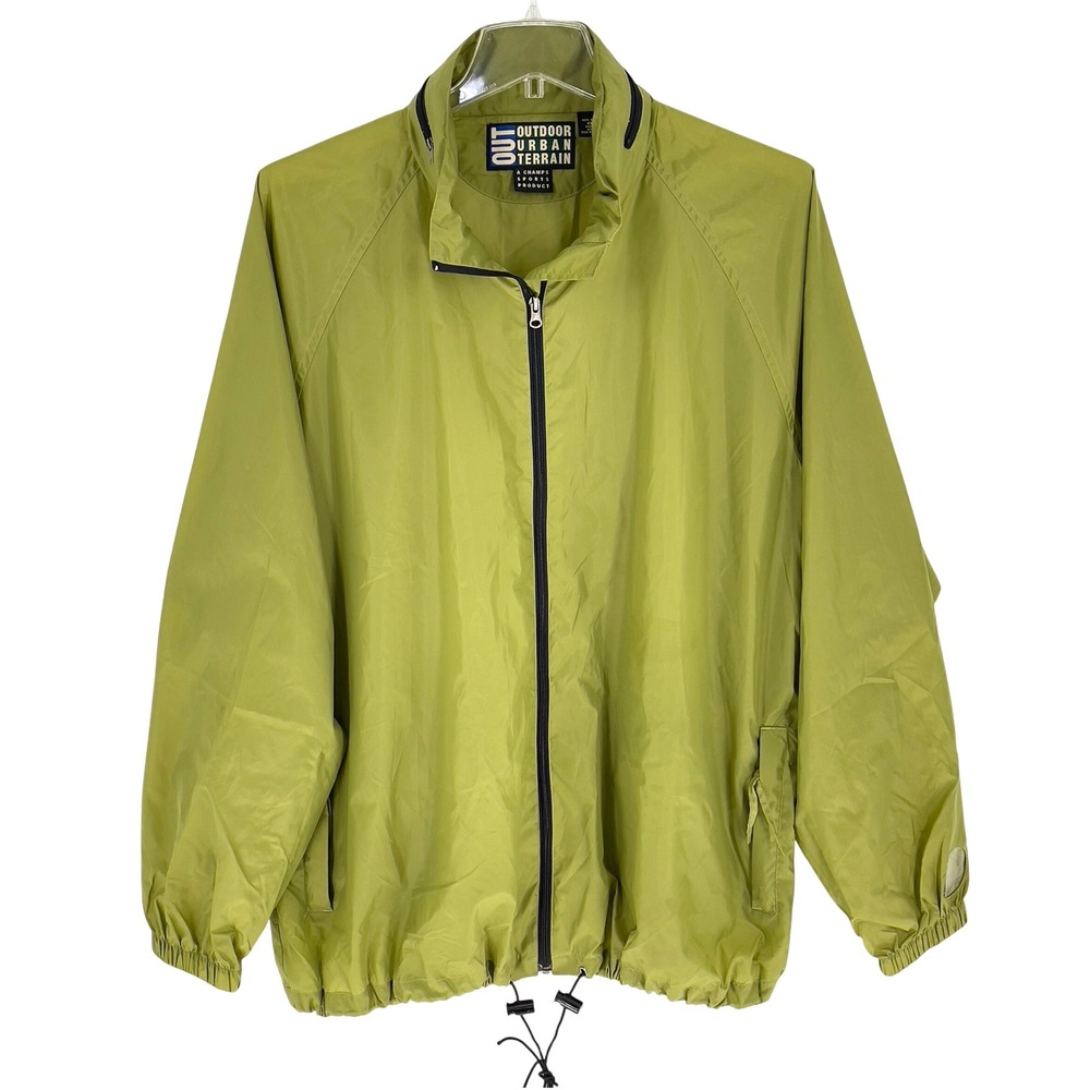 Outdoor Urban Terrain XXL Hi Vis Green Nylon‎ Windbreaker Jacket Mens